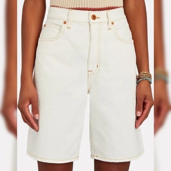 SLVRLAKE London Relaxed Fit High Waist Denim Bermuda Shorts Size 29 NWT … - Picture 3 of 9